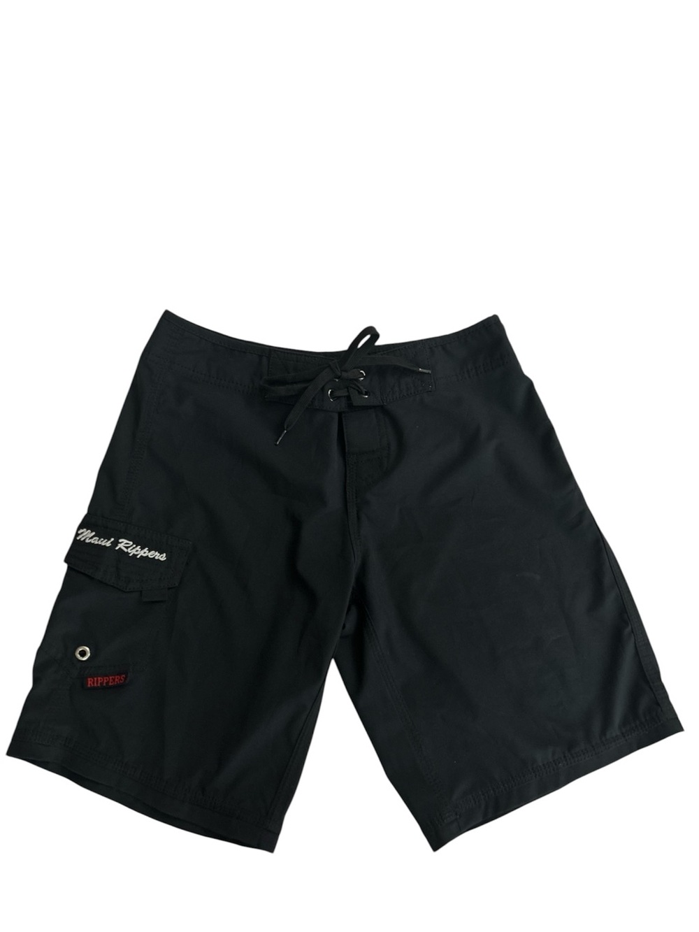 Maui Rippers Womens 9" Stretch Boardshorts Black Swim Shorts Cargo Pocket Size 0